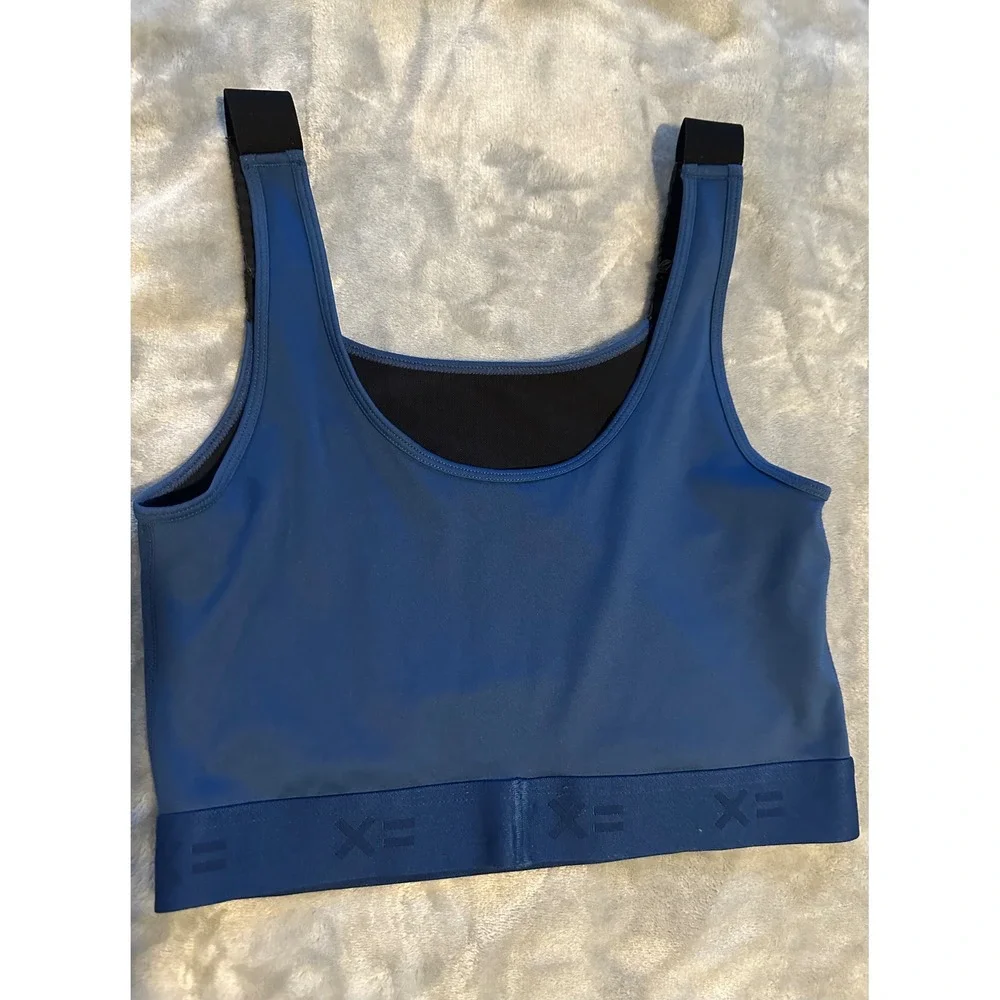 TomboyX Compression Top Womens Medium Blue Adjustable Strap Activewear 7166